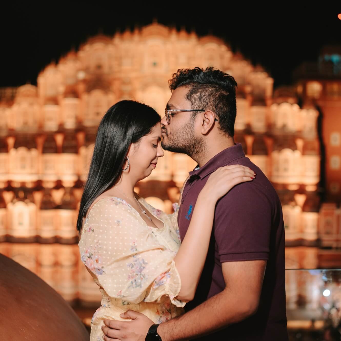 Romantic outdoor pre-wedding shoot captured by Mohey Rang Films, professional wedding photographer services.