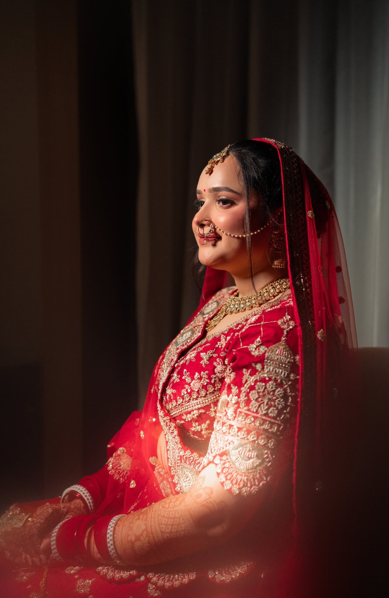 The bride preparing for her big day, photographed by Mohey Rang Films’ expert wedding photographer, capturing every detail and emotion.