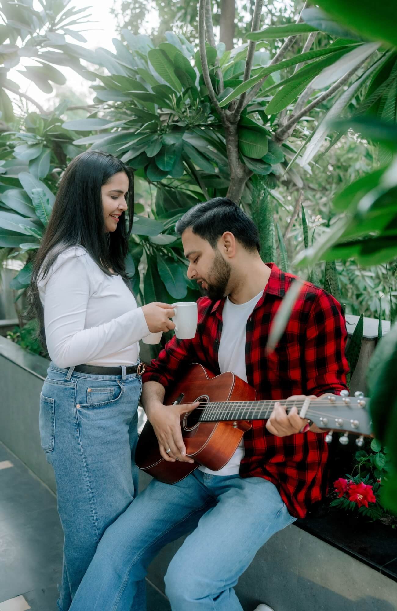 A stunning destination pre-wedding photoshoot by Mohey Rang Films, professional wedding photographers capturing scenic backdrops and true emotions.